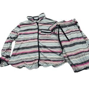 JANE AND‎ BLEEKER Women's Small pajama pjs lounge set buttons long sleeves pink